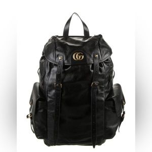 Gucci soft leather backpack suede interior brass beautiful hardware
